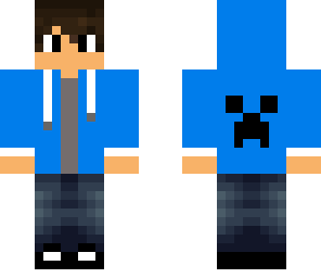 blue skin with creeper face