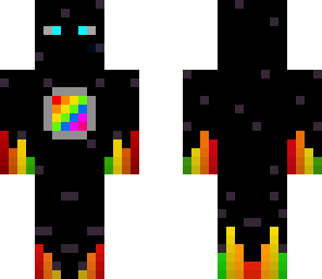 neon rainbow robot