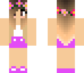 cute pink flower crown girl