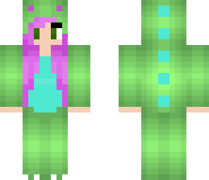 purple haired dino kigurumi