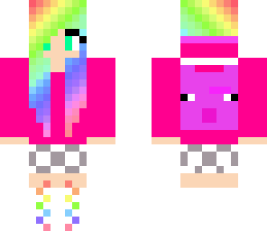 rainbow hair pig girl