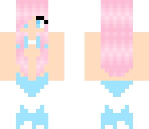 pink and blue mermaid