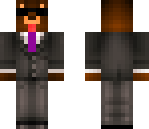 purple suited bear