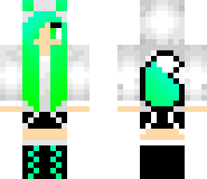 turquoise to green wolf girl