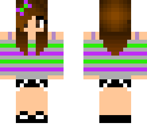 purple and green stripe shirt girl