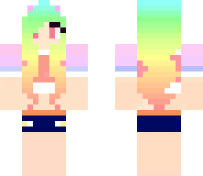 rainbow hair cat girl