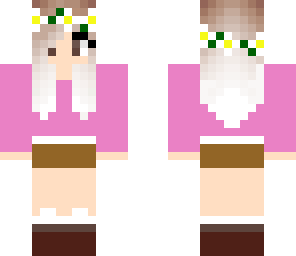 pretty pink flower crowned girl
