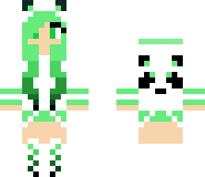 green panda girl