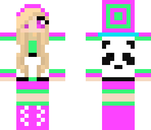 green and pink panda girls panda hoody