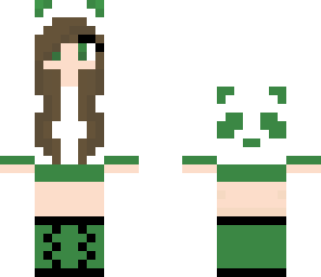 cute green panda girl