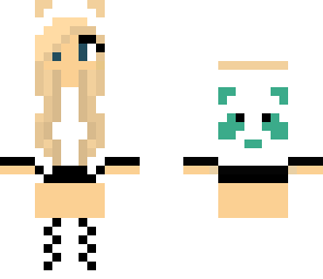 bule and black panda girl 