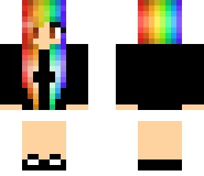 rainbow hair with black hoodie