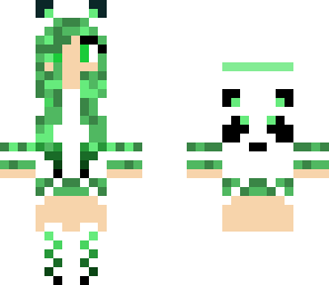 shine green panda girl