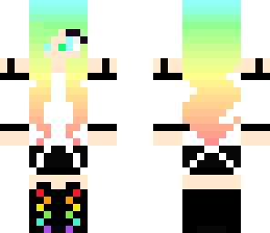 rainbow girl with headset