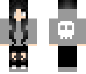 emo girl with skull hoodie