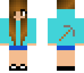 steve girl with pickaxe