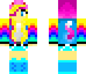 diffrent colored pixel girl