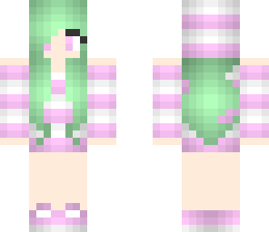 mint girl in a light purple hoodie