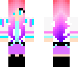 scarlett's neon pink and  purple hair girl