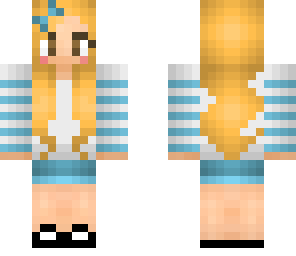 blue striped sweater girl