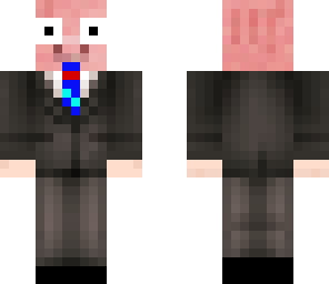 hyped pig with blue tie