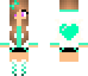 edited green heart girl