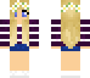 flower stripes girl skin