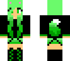 green and black fox girl