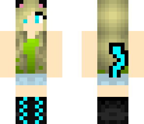 blonde blue cat girl