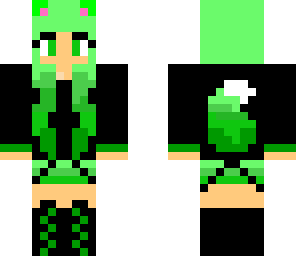 green wolf girl with hood down
