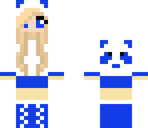 pretty blue panda girl