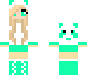 pretty green panda girl