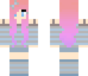 cute pink hair girl