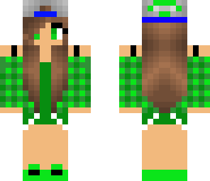 green cute girl