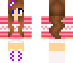 girl with purple bow and boots