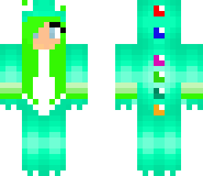 turquise rainbow dino girl