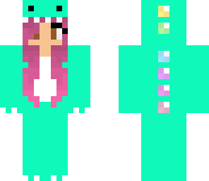 bubble gum haired dino girl