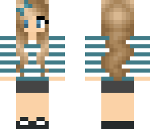 teal striped and bow