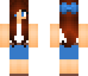blue and white dressed girl