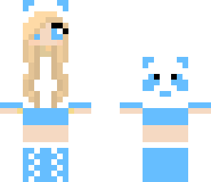 pretty light blue panda girl