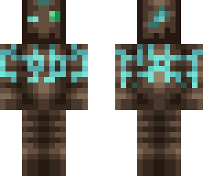 green and cyan golem