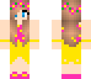 yellow and pink flower girl