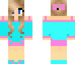 pretty blue and pink girl