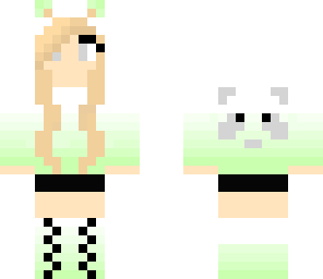 lime green panda girl