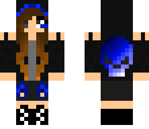 blue skull announcer girl