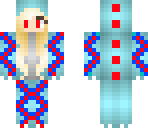 red blue dino girl