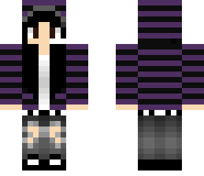purple hoodie emo girl