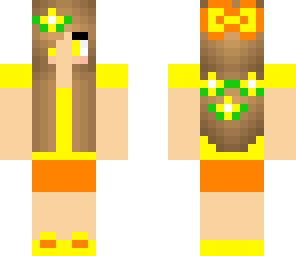 orange and yellow flower girl