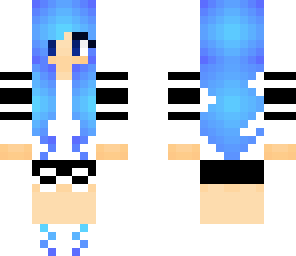 blue hair headphones girl