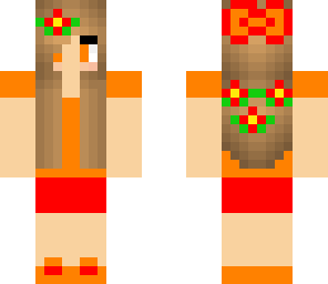 red and orange flower girl